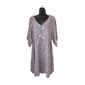 Torrid - Dress Women's 1 Purple Midi Sundress with Bell Sleeves
